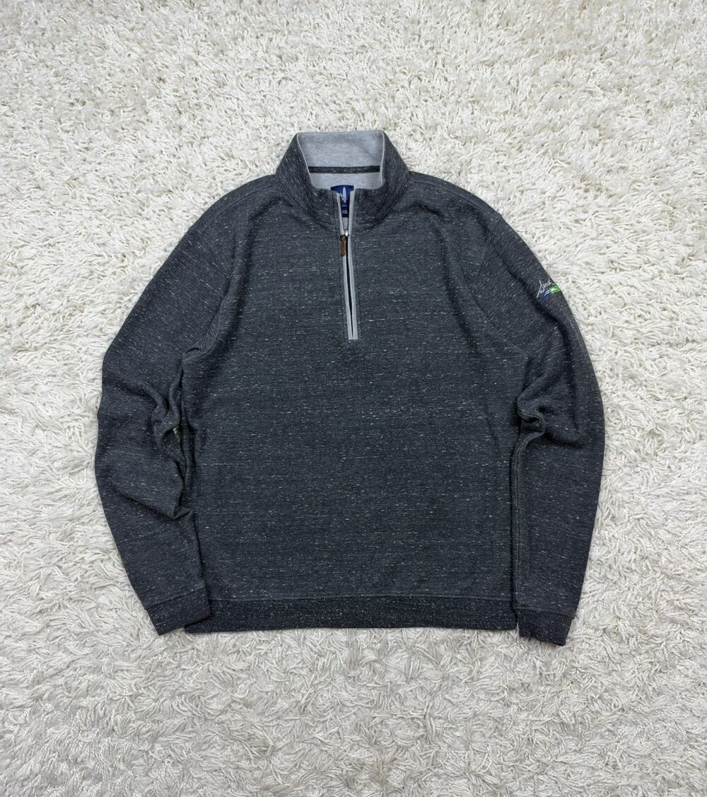 Johnnie-O Sully 1/4 Zip Pullover Mens Medium Pewter Gray Sand Hollow Resort Golf